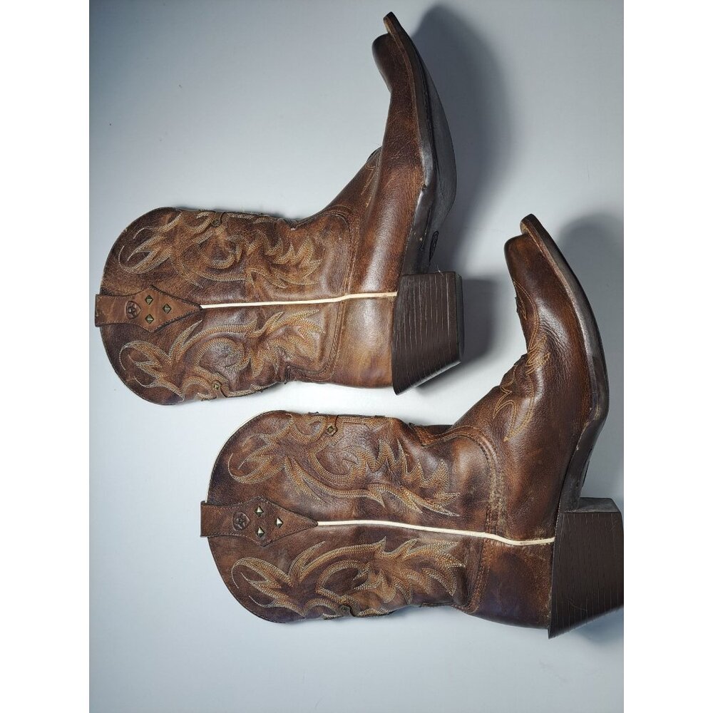 Ariat Womens Legend Spirit Western Brown Cowboy Boots 8.5M Square Toe Leather - Picture 11 of 12